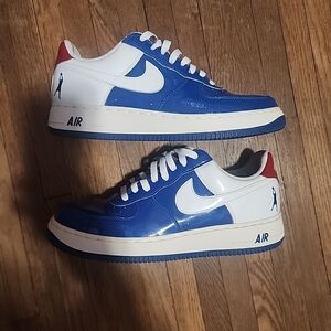 Nike Air Force 1 Royal Blue and White Sneakers